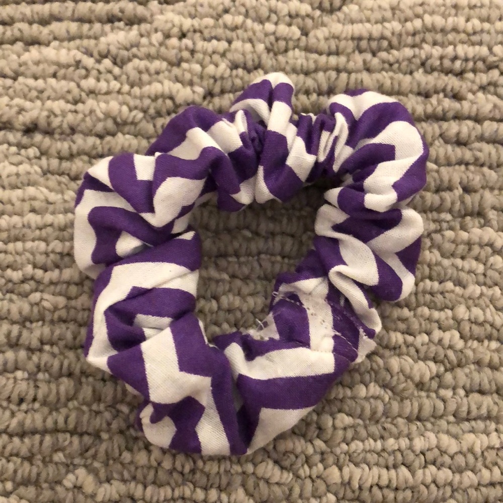 Purple chevron scrunchie
